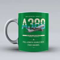 Thumbnail for A380-800 Mug design on green airbus