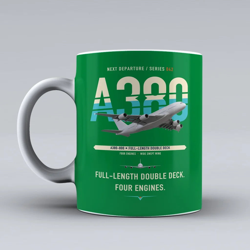 A380-800 Mug design on green airbus
