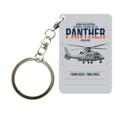 Thumbnail for Airbus Helicopters AS565 MBe Panther design on light gray designed key chain, double-side print