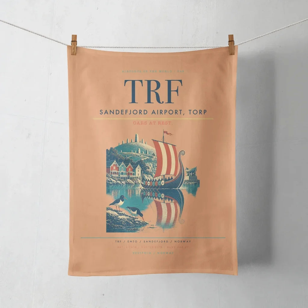 Sandefjord Airport, Torp (TRF) design on orange towel