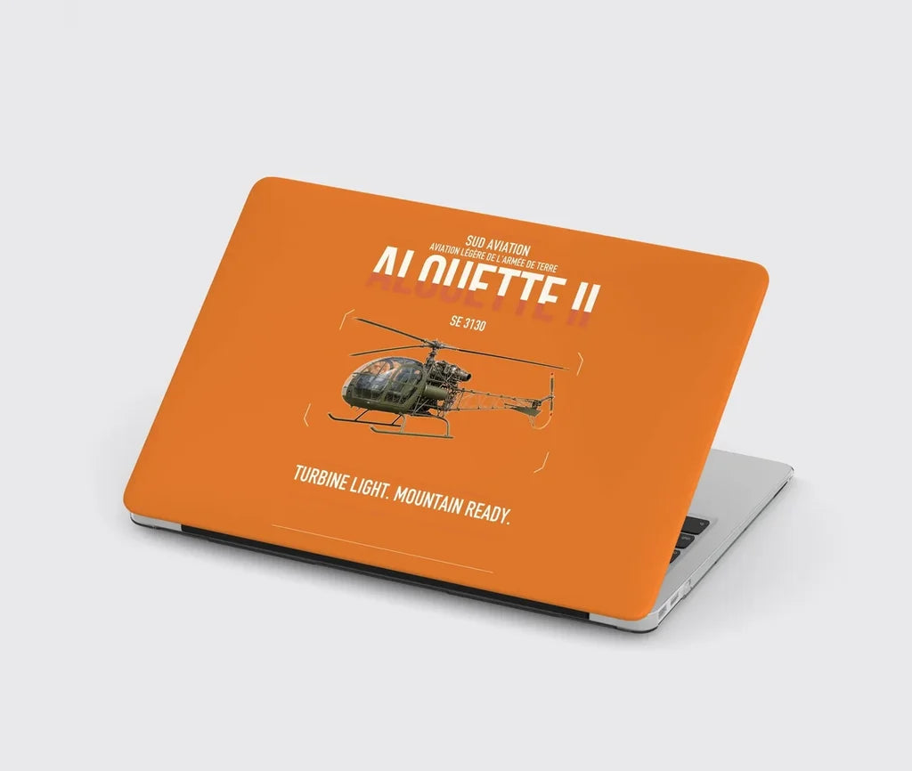 Sud Aviation SE 3130 Alouette II design on orange MacBook case
