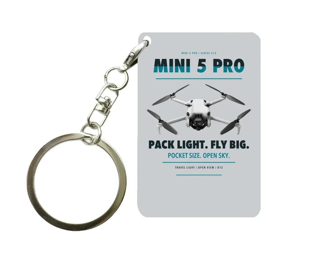 DJI Mini 5 Pro Key Chain design on light gray key chain