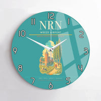 Thumbnail for Weeze Airport (NRN) design on turquoise no frame wall clock