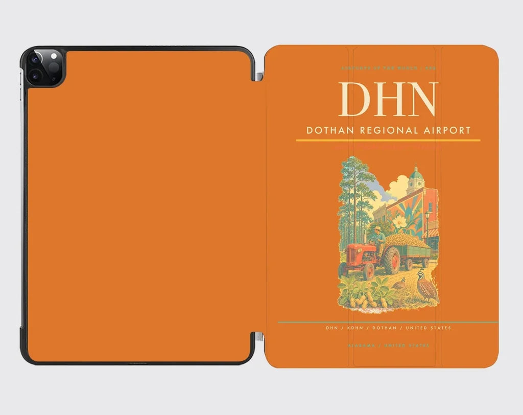 Dothan Regional Airport (DHN) design on orange ipad tablet case