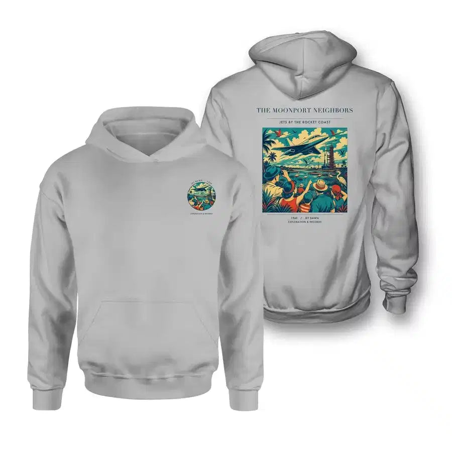 VINTAGE G4129 - The Moonport Neighbors - Double-Side Hoodie design on lightgray double side