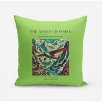 Thumbnail for VINTAGE G4021 - The Andes Crossing - Designed Pillows design on lightgreen