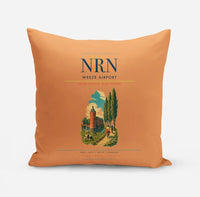 Thumbnail for Weeze Airport (NRN) design on orange pillow