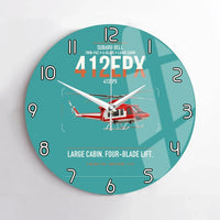 Thumbnail for SUBARU Bell 412EPX design on turquoise no frame wall clock