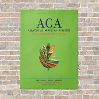 Thumbnail for Agadir Al Massira Airport AGA vertical canvas print - no frame - light green background