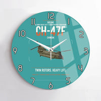 Thumbnail for Boeing CH-47F Chinook design on turquoise no frame wall clock