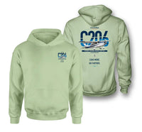 Thumbnail for Cessna 206 Stationair design on light green double-side hoodie, double-side print