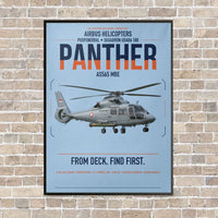 Thumbnail for Airbus Helicopters AS565 MBe Panther vertical canvas print - framed - light blue background