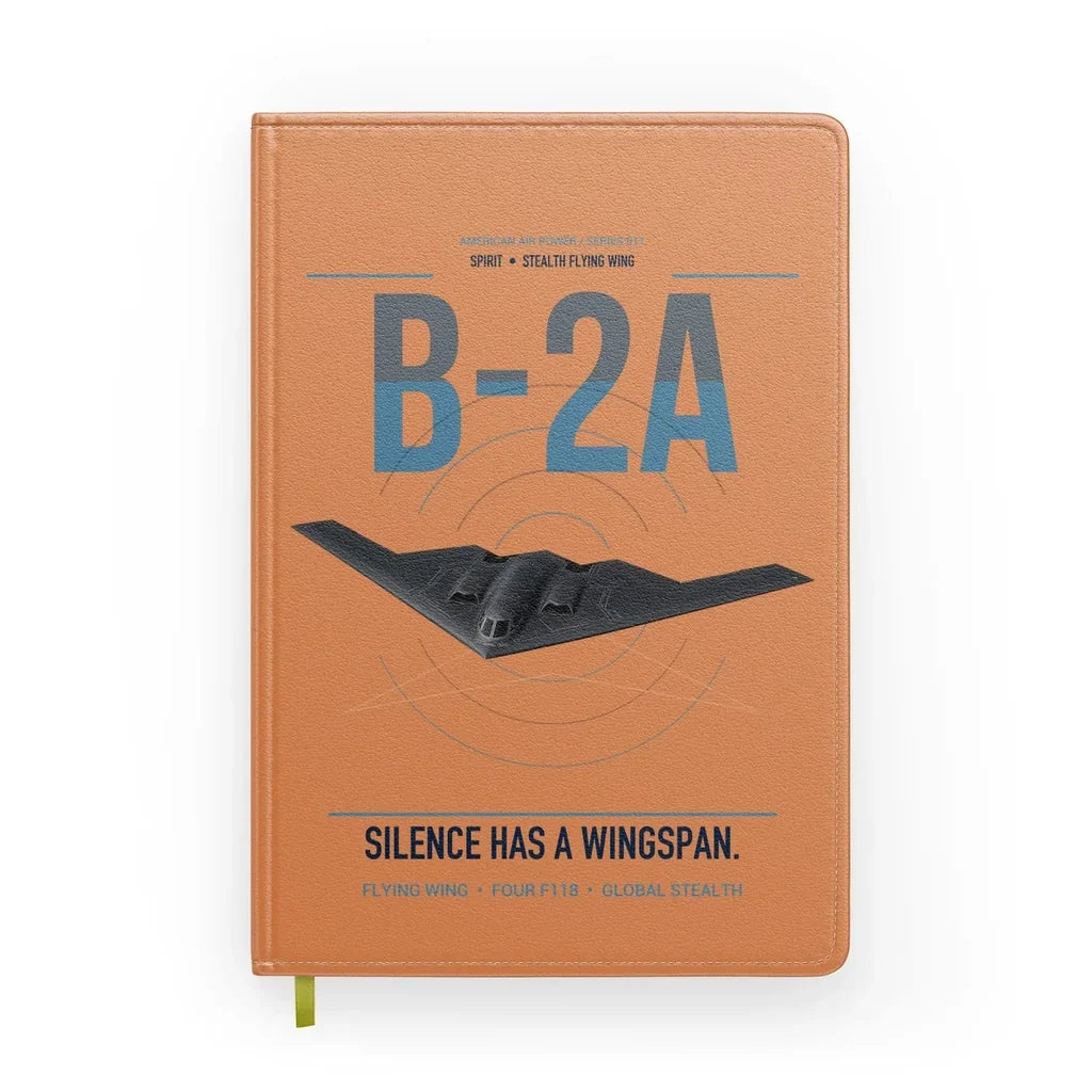 B-2A Spirit design on orange notebook