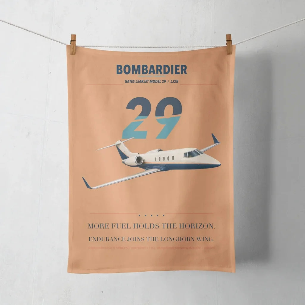 Bombardier Learjet 29 design on orange towel