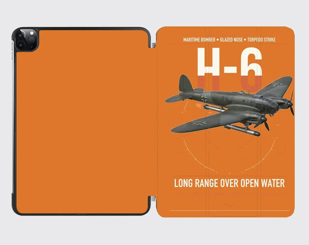 Heinkel He 111H-6 design on orange ipad tablet case