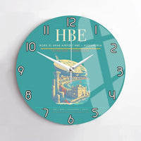 Thumbnail for Borg El Arab Airport (HBE) design on turquoise no frame wall clock