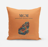 Thumbnail for Montgomery Regional Airport (MGM) design on orange pillow
