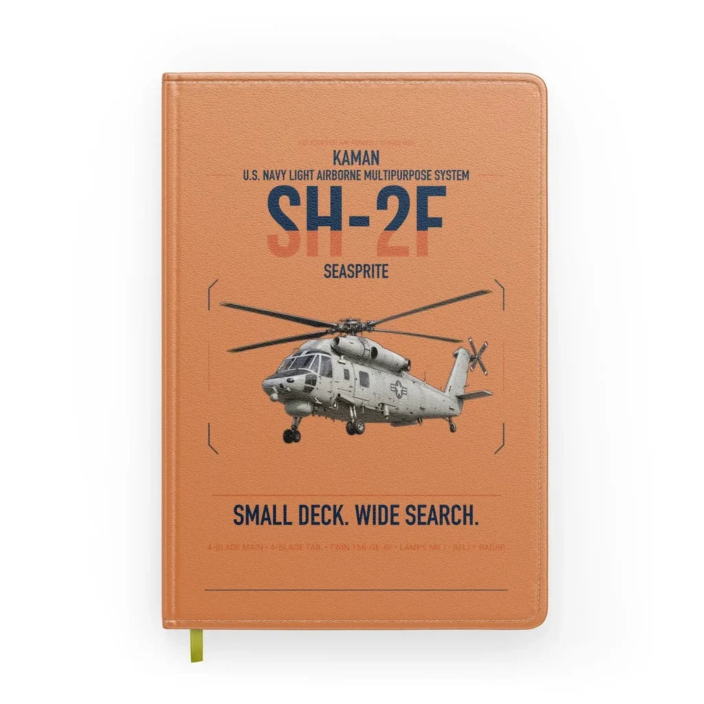 Kaman SH-2F Seasprite design on orange notebook