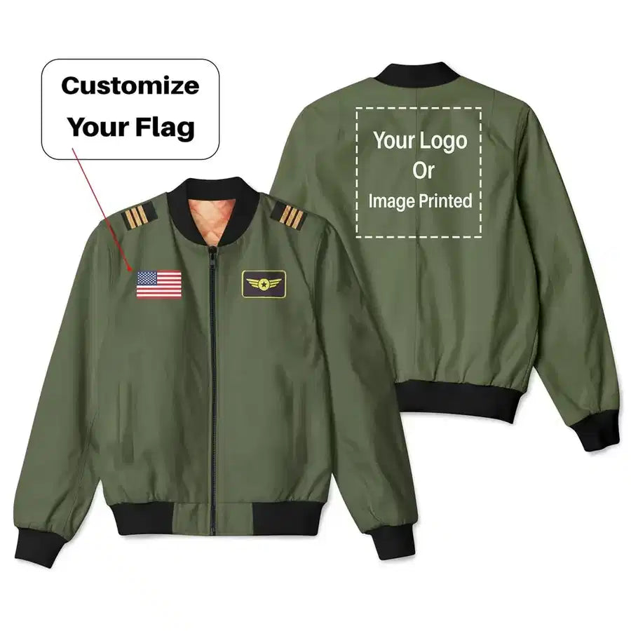 Customisable Flag & Name & Logo 3D Bomber Jacket - view 10