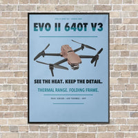 Thumbnail for Autel EVO II Dual 640T V3 vertical canvas print - framed - light blue background