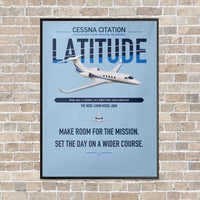 Thumbnail for Cessna Citation Latitude vertical canvas print - framed - light blue background