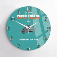 Thumbnail for Sud Aviation SA 321G Super Frelon design on turquoise no frame wall clock
