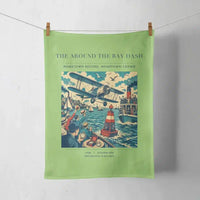 Thumbnail for VINTAGE G4299 - The Around The Bay Dash - Designed Towels design on lightgreen