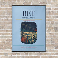 Thumbnail for Bethel Airport BET - Canvas Framed - Light Blue