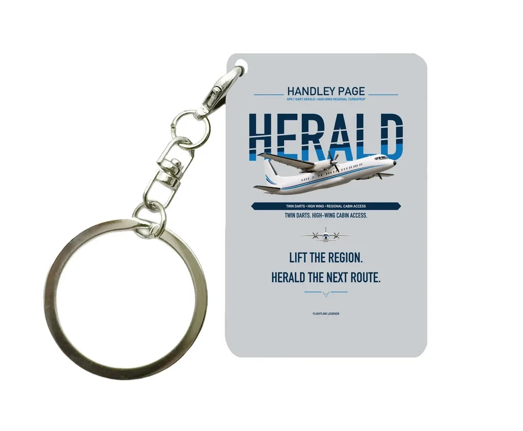Handley Page HPR.7 Dart Herald Key Chain design on light gray key chain