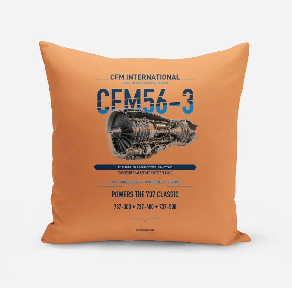CFM56-3 design on orange pillow