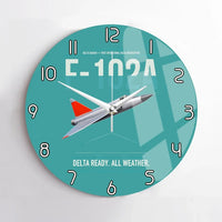 Thumbnail for F-102A Delta Dagger design on turquoise no frame wall clock