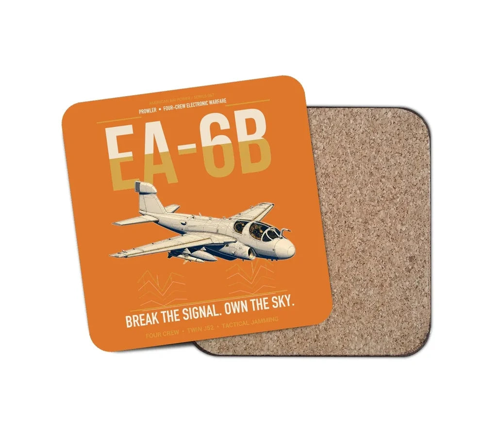 EA-6B Prowler design on orange 1 piece coaster