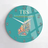 Thumbnail for Tbilisi International Airport (TBS) design on turquoise no frame wall clock