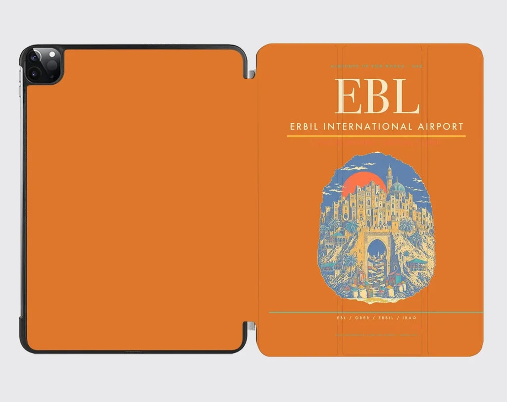 Erbil International Airport (EBL) design on orange ipad tablet case