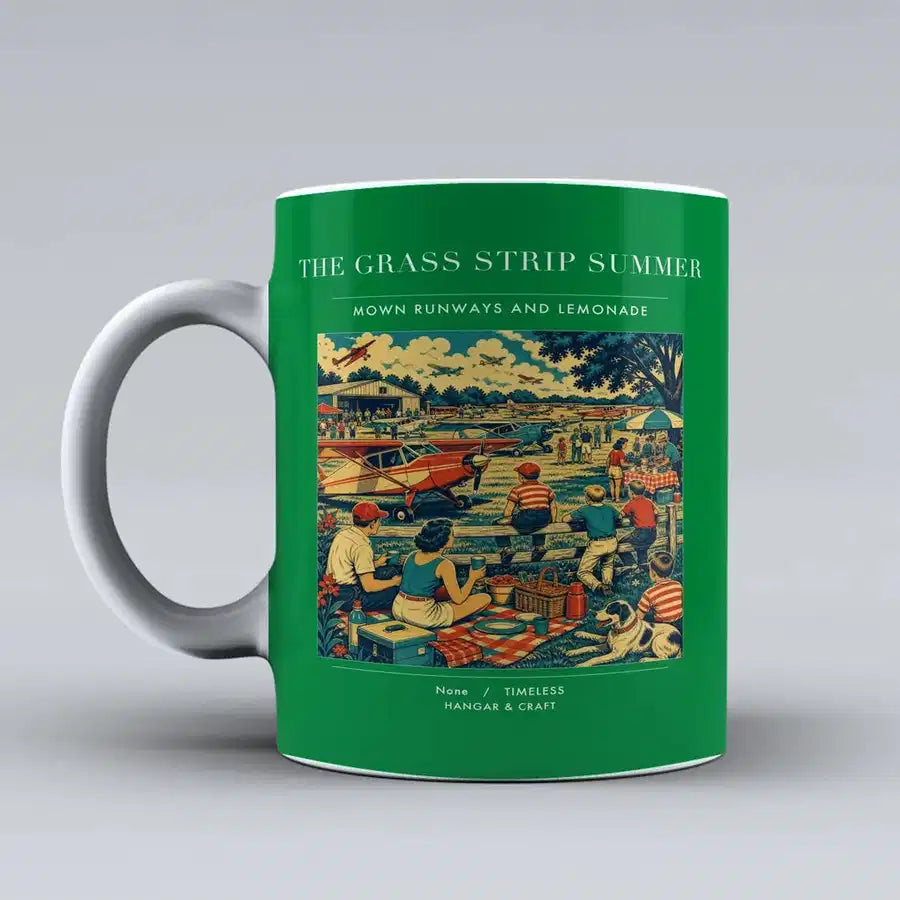VINTAGE G4142 - The Grass Strip Summer - Ceramic Mug design on green