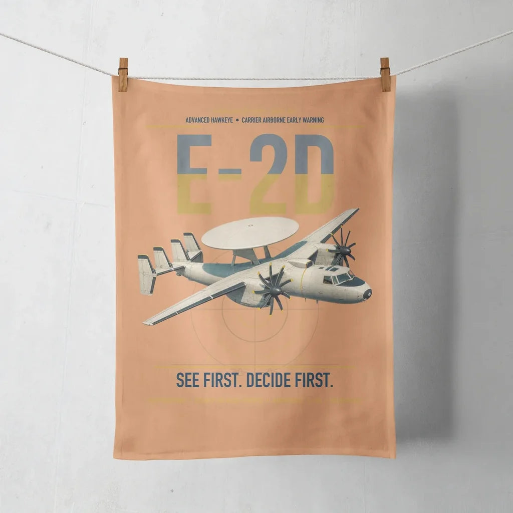 E-2D Advanced Hawkeye design on orange towel