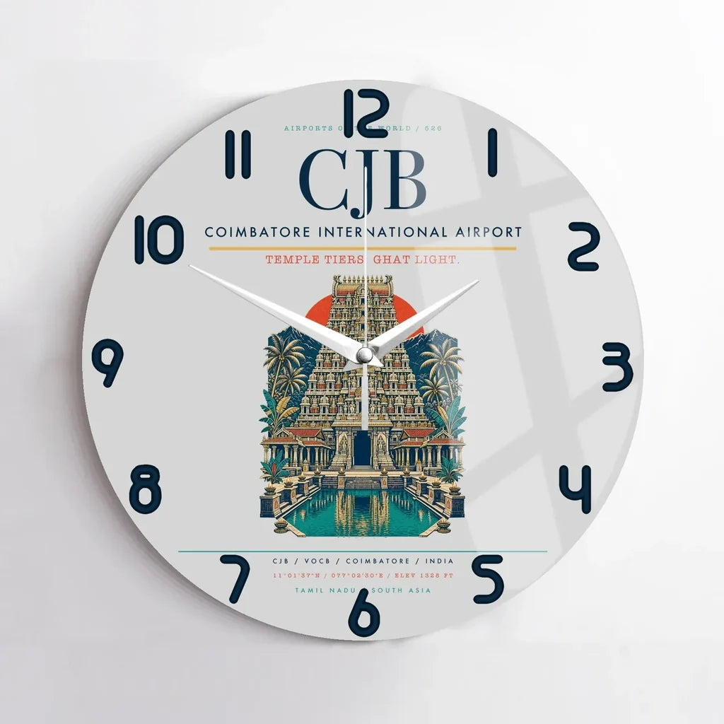 Coimbatore International Airport CJB Wall-Clock No-Frame - Light Gray