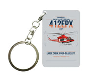 Thumbnail for SUBARU Bell 412EPX design on light gray designed key chain, double-side print