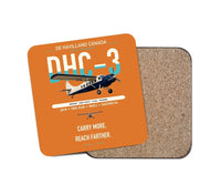 Thumbnail for DHC-3 Otter design on orange 1 piece coaster