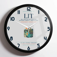 Thumbnail for Bill and Hillary Clinton National Airport (LIT) design on light gray framed wall clock