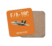 Thumbnail for F-A-18C Hornet design on orange 1 piece coaster