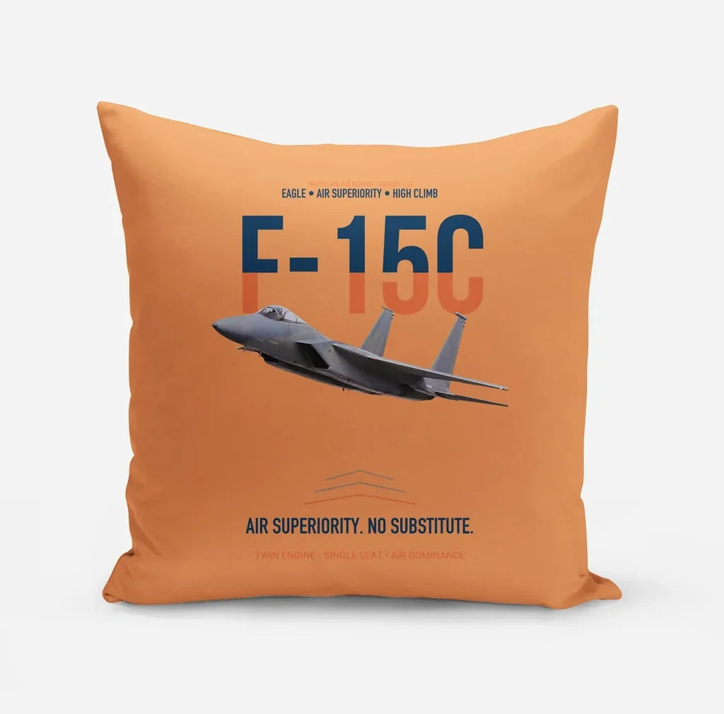 F-15C Eagle Air Superiority No Substitute design on orange pillow