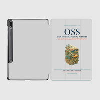 Thumbnail for Osh International Airport (OSS) design on light gray samsung tablet tablet case