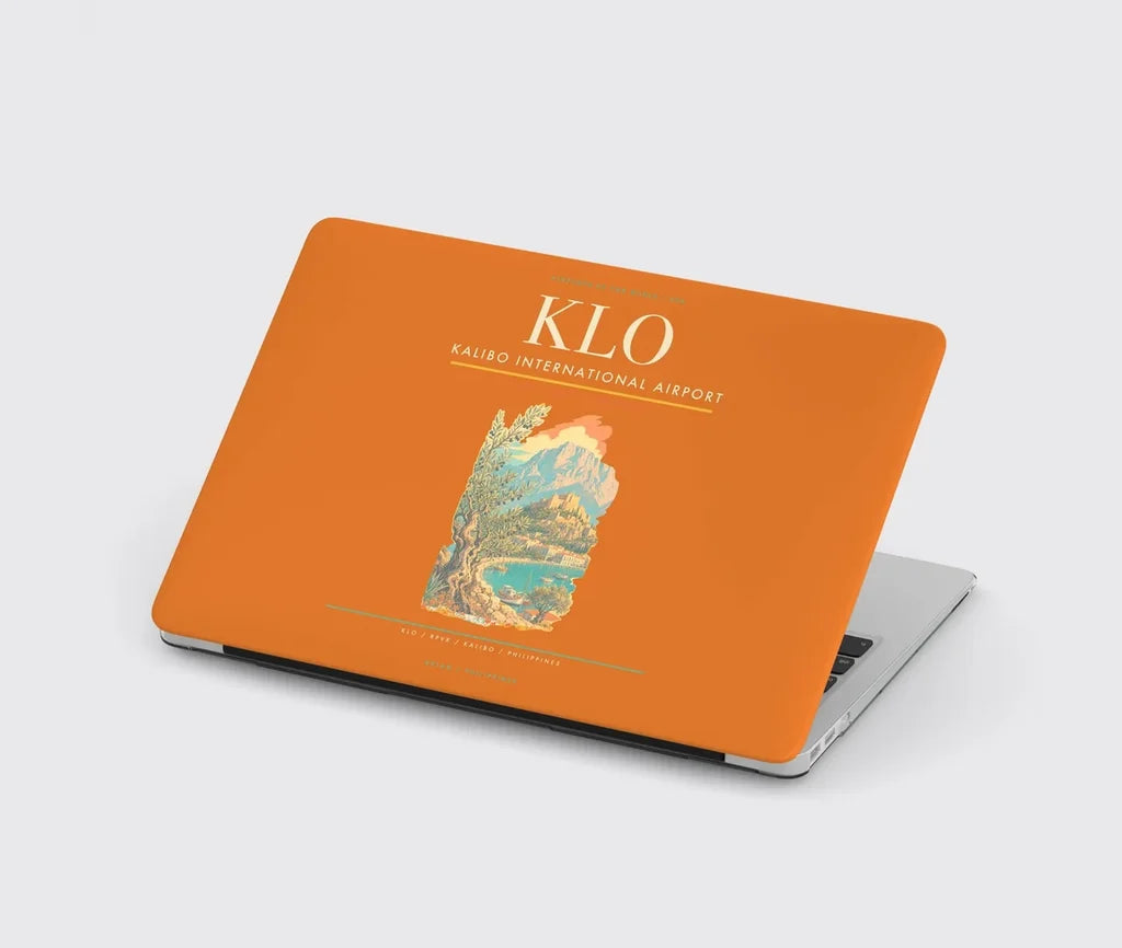 Kalibo International Airport (KLO) design on orange MacBook case