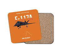 Thumbnail for F-117A Nighthawk Own The Night design on orange 1 piece coaster