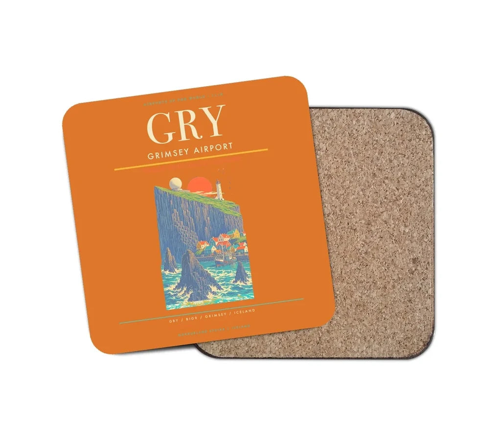 Grimsey Airport GRY Coaster 1-Piece - Orange