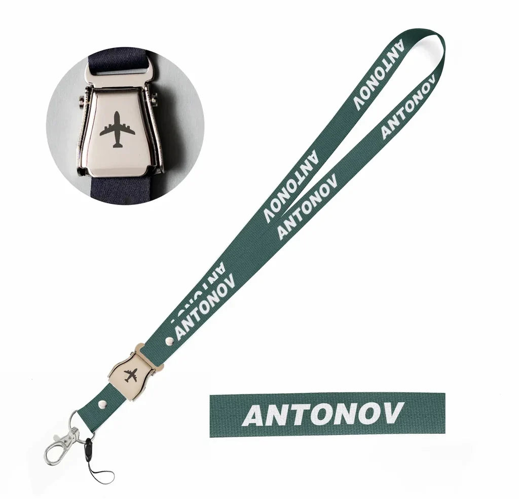 Antonov & Text seat belt lanyard - dark green