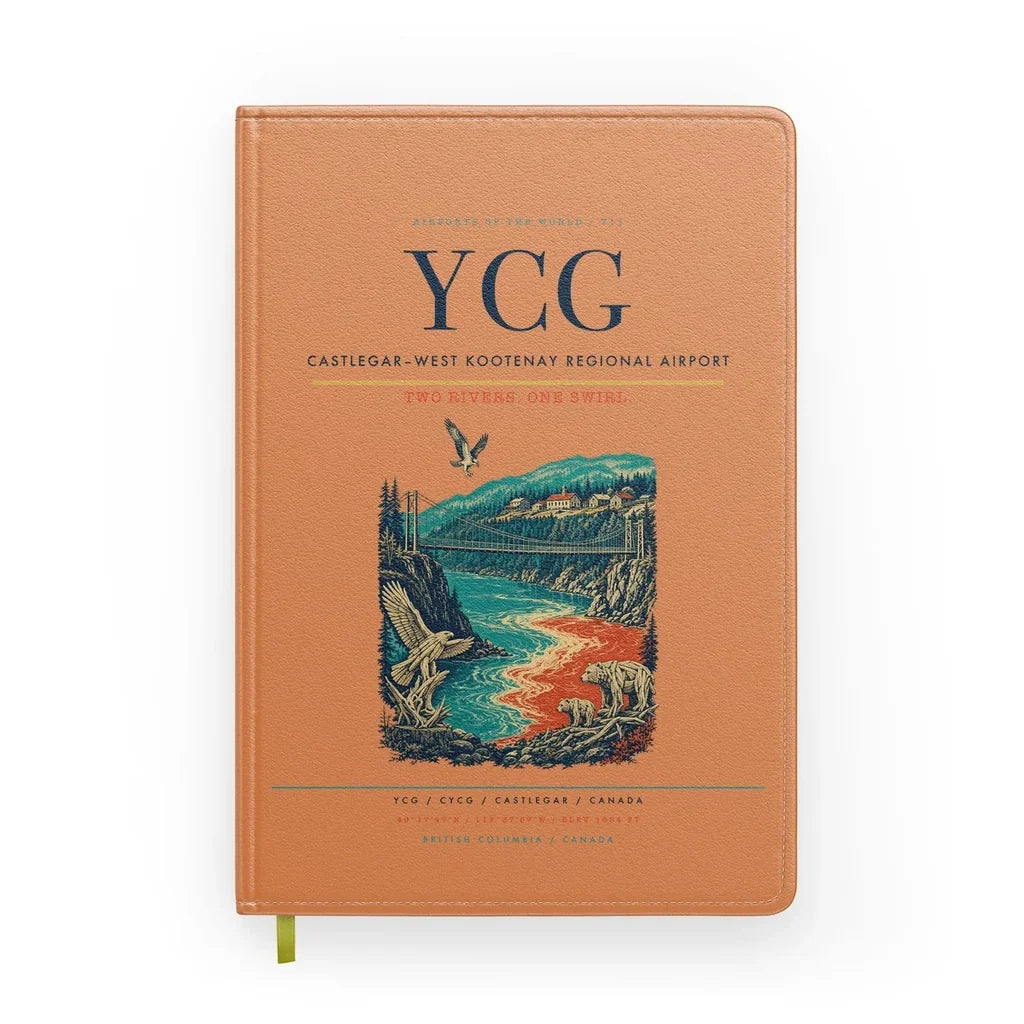 Castlegar–West Kootenay Regional Airport (YCG) design on orange notebook