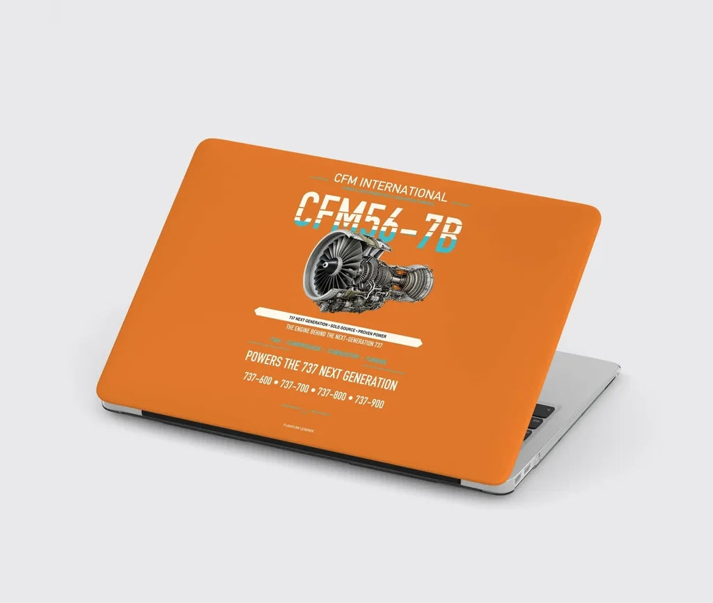 CFM56-7B design on orange MacBook case