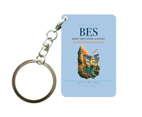 Thumbnail for Brest Bretagne Airport (BES) design on light blue key chain